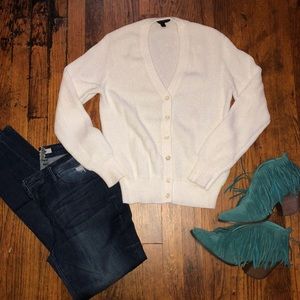 BNWT J. Crew Metallic Button Up Sweater